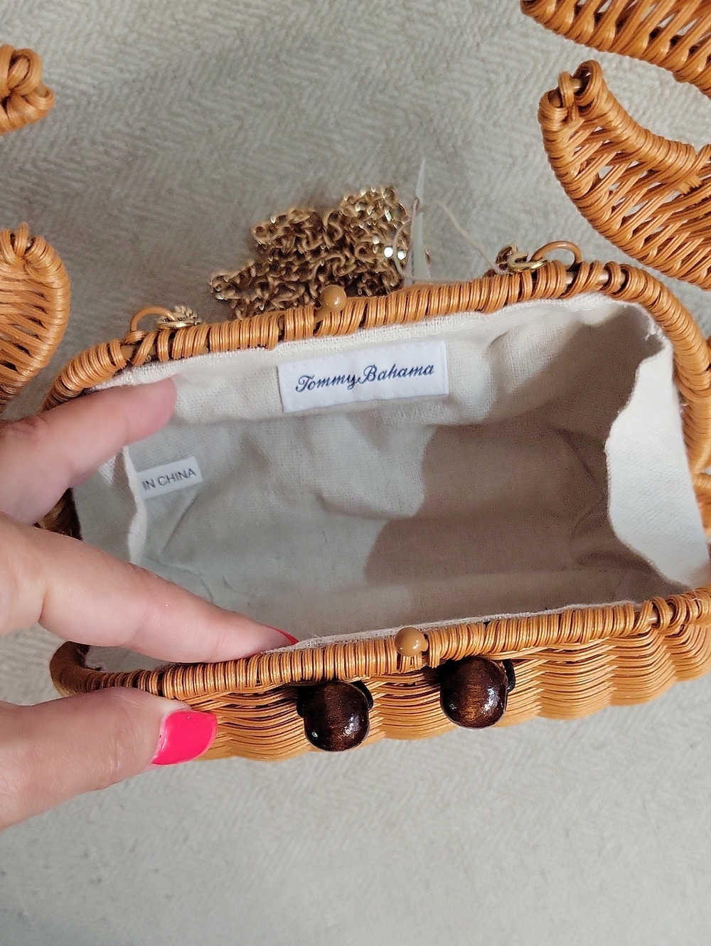 TOMMY BAHAMA Crab Wicker Crossbody Clutch Bag, Viral, Hard To Find - Picture 6 of 9
